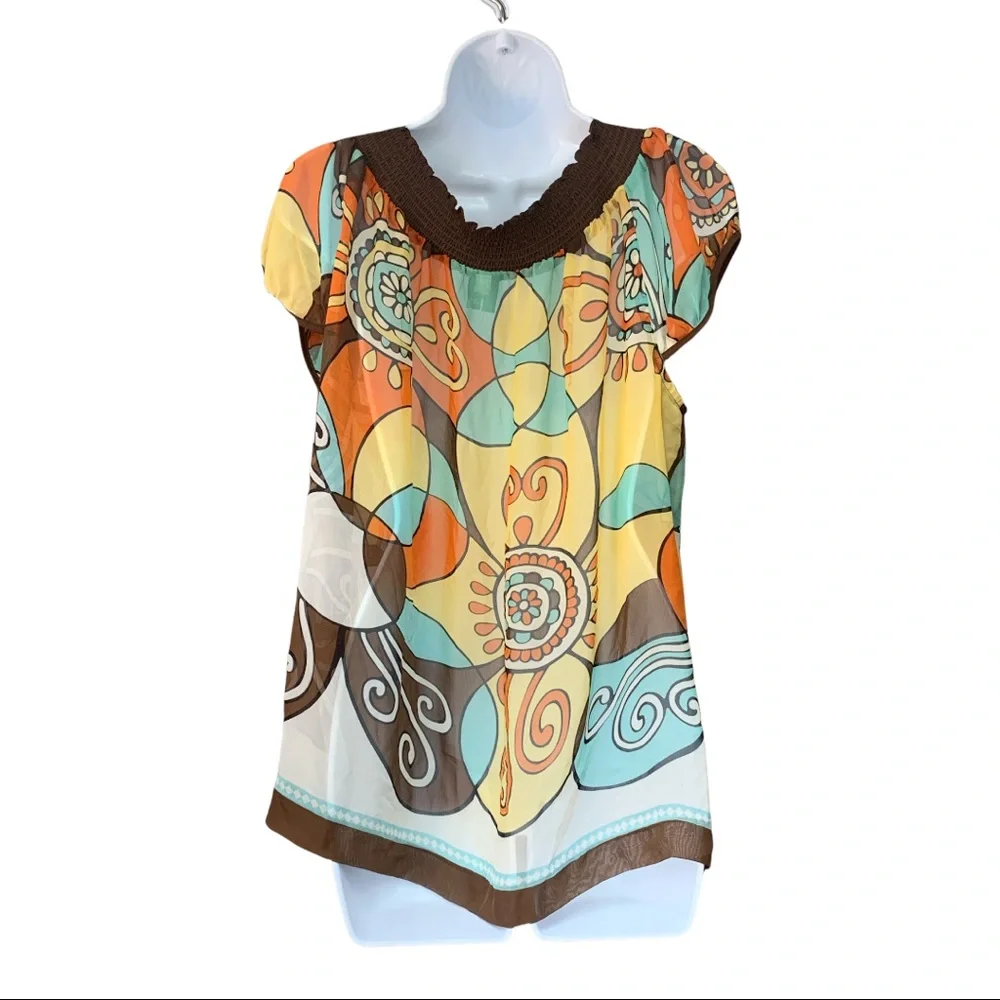 SzL Sheer Nicole by Nicole Miller Button Down Top - Picture 6 of 7